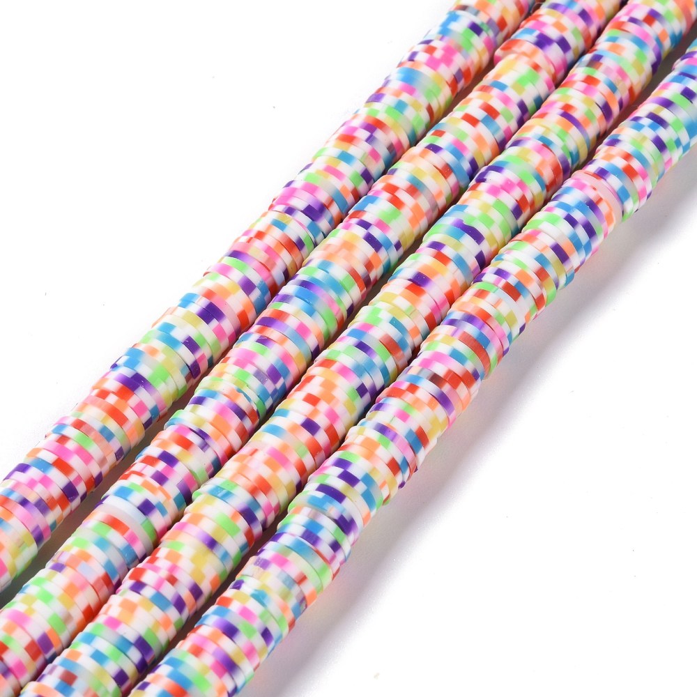 8MM Rainbow Polymer Clay Heishi Bead Strands (380-400pcs per strand