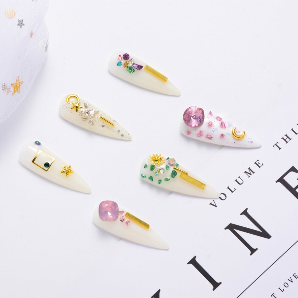 12 Color Teardrop Nail Art Decorations (3.5mm x 2mm x 1mm)