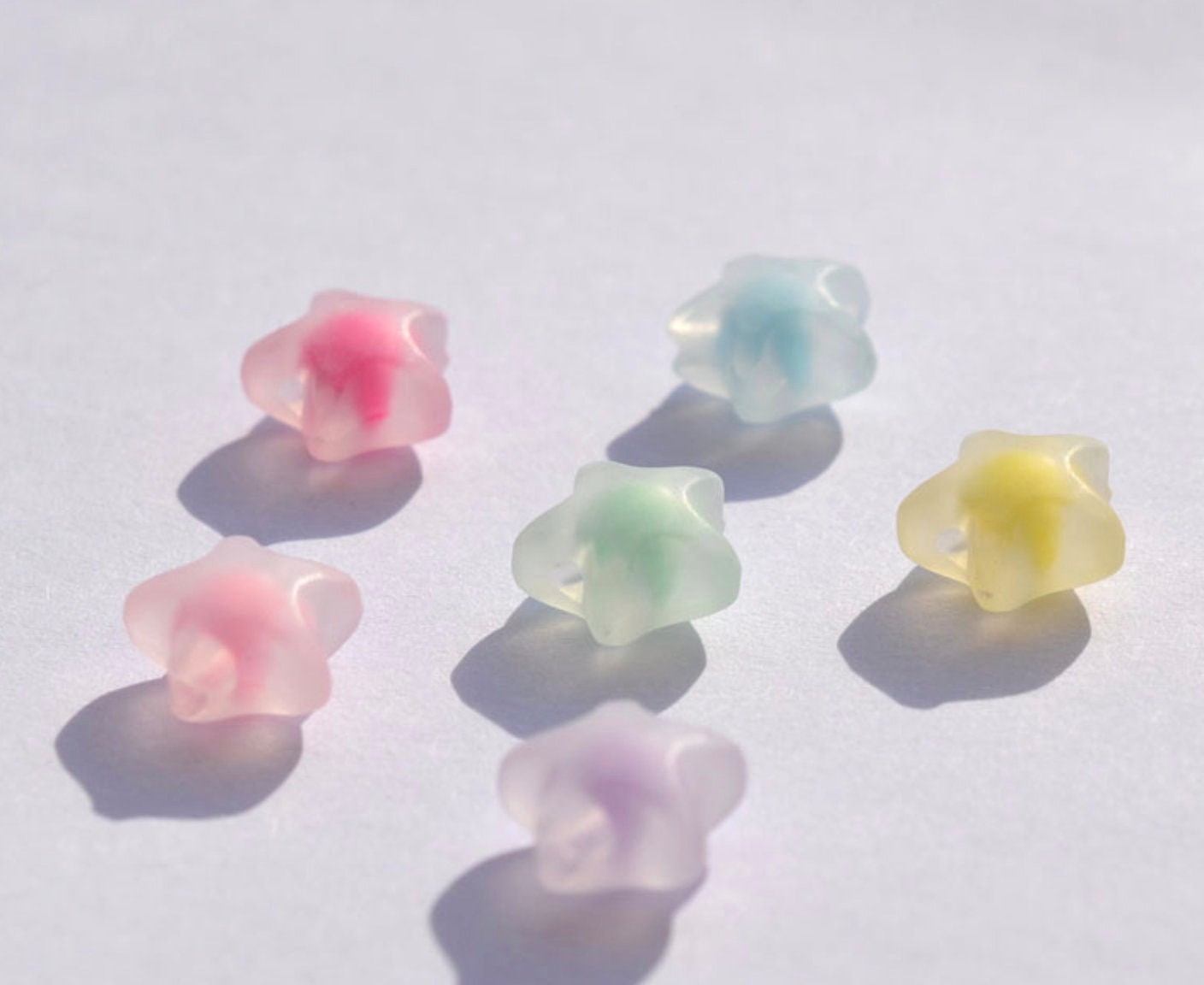 Chunky 12MM Frosted Matte Mixed Color Acrylic Star