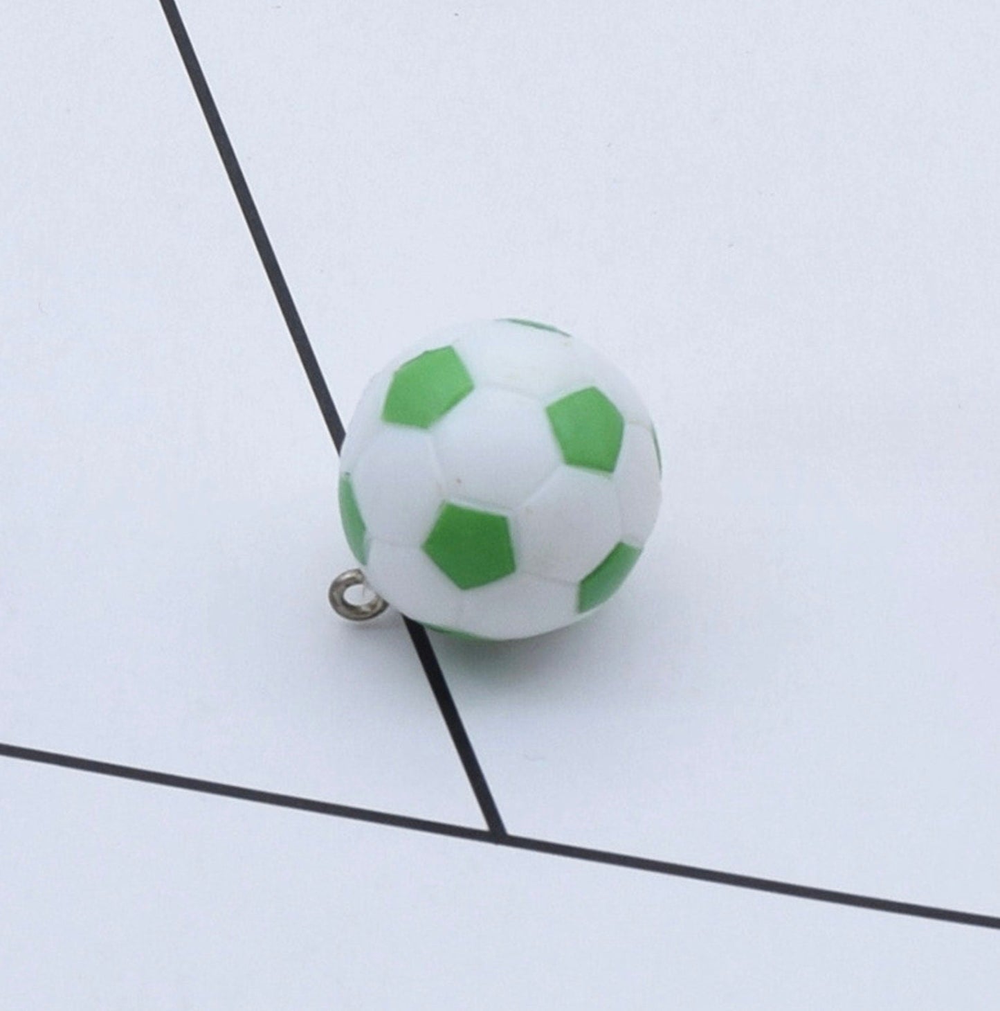 20MM Cute Soccer Ball Sport Charm with Silver Eye Pin