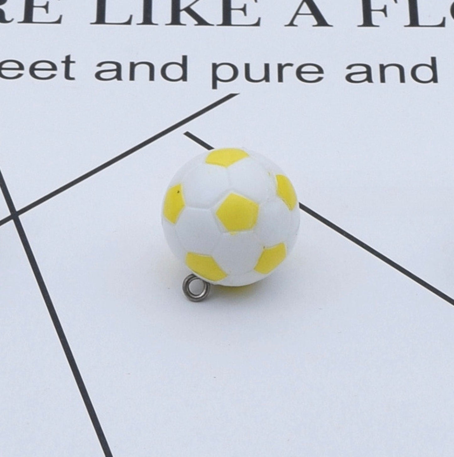 20MM Cute Soccer Ball Sport Charm with Silver Eye Pin