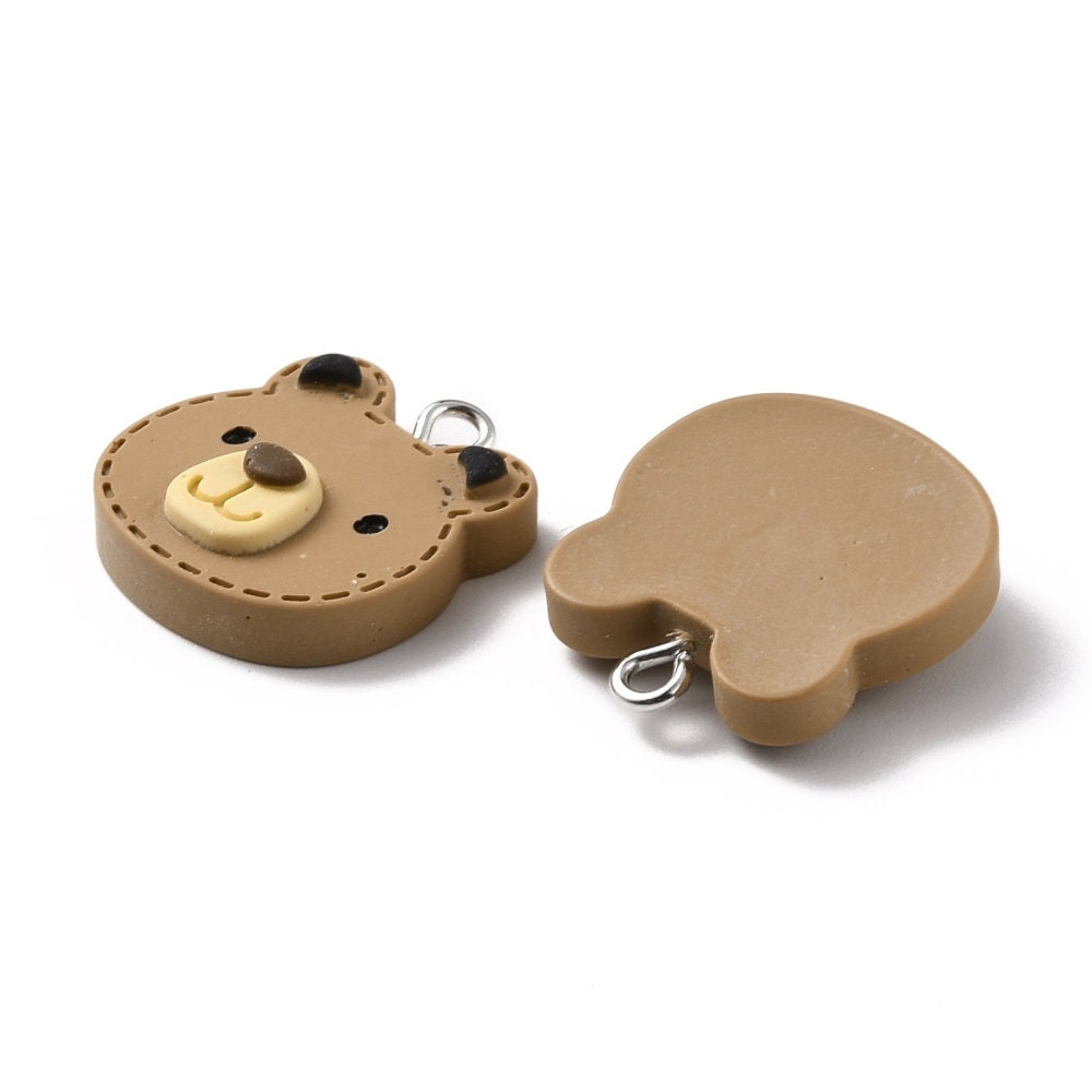 20MM Stitched Brown Bear Charm