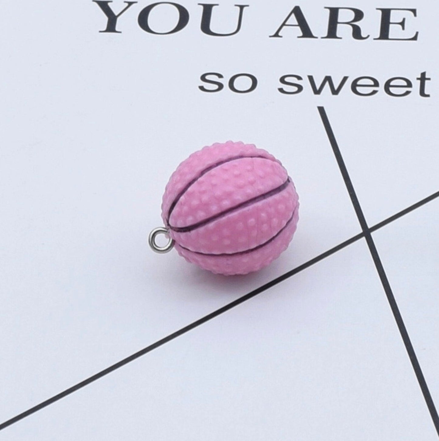 22MM Basketball Charm (Brown, Yellow, Pink)