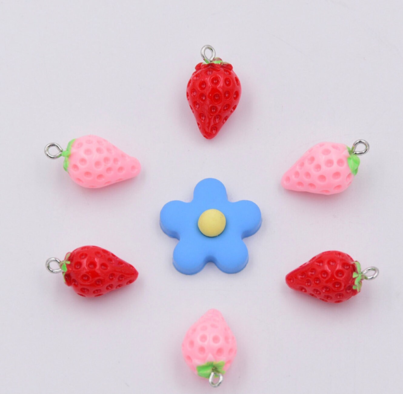 22MM Pink and Red Strawberry Charm