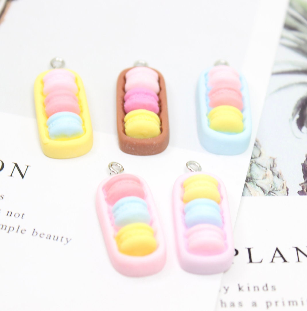 27MM x13MM Macaron Snack Box, Food Themed Resin Charms