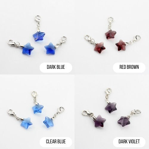 32MM x 13MM Crystal Star with Lobster Clasp Charm