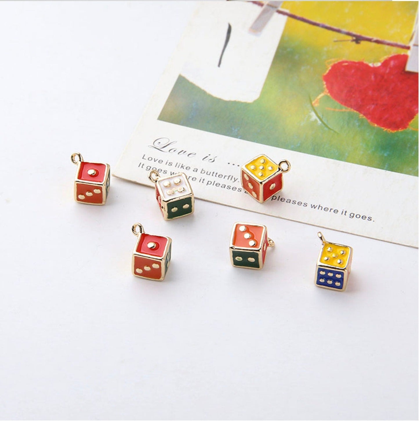 7MM 3D Dice Charm Charms