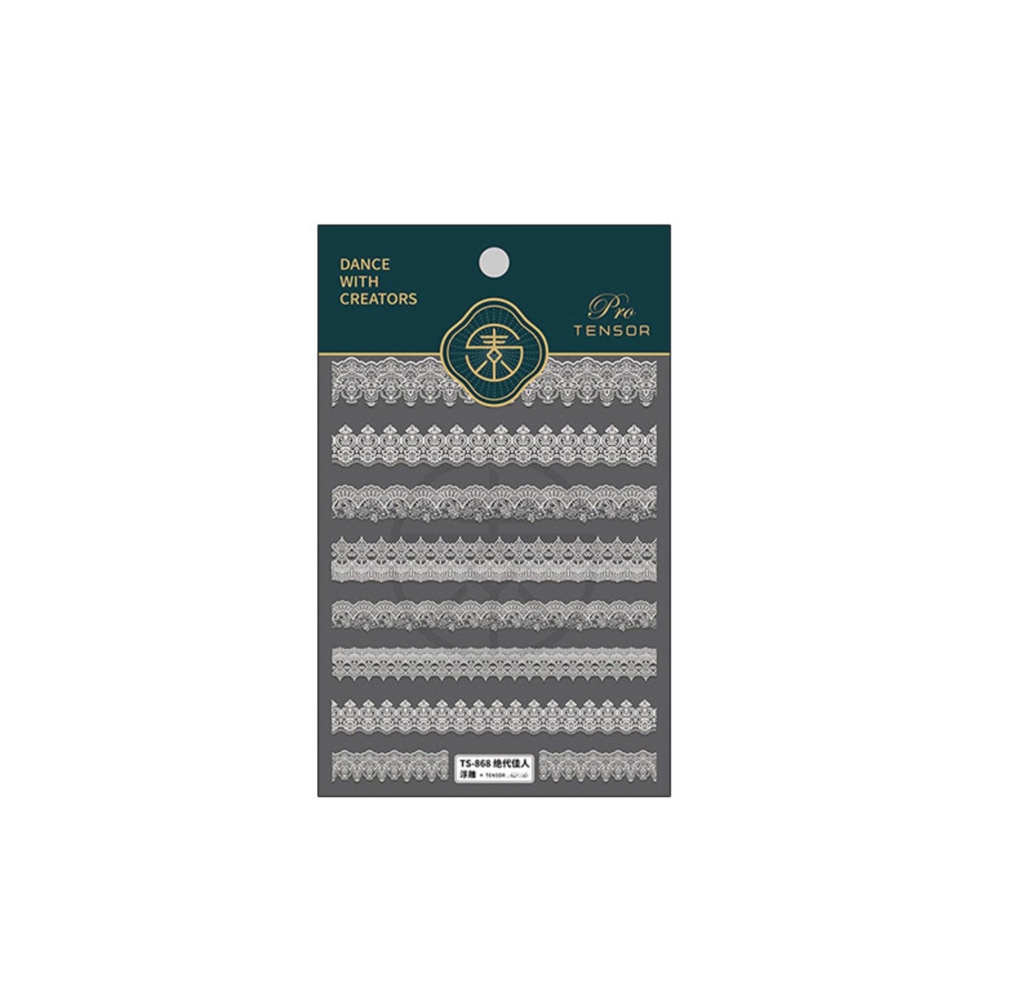 3D TENSOR White Lace Themed Nail Art Stickers (TS-867, TS-868)