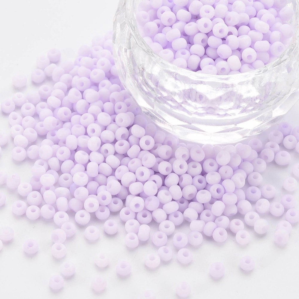 3MM Frosted Lilac 8/0 Glass Seed Beads (S048-014)