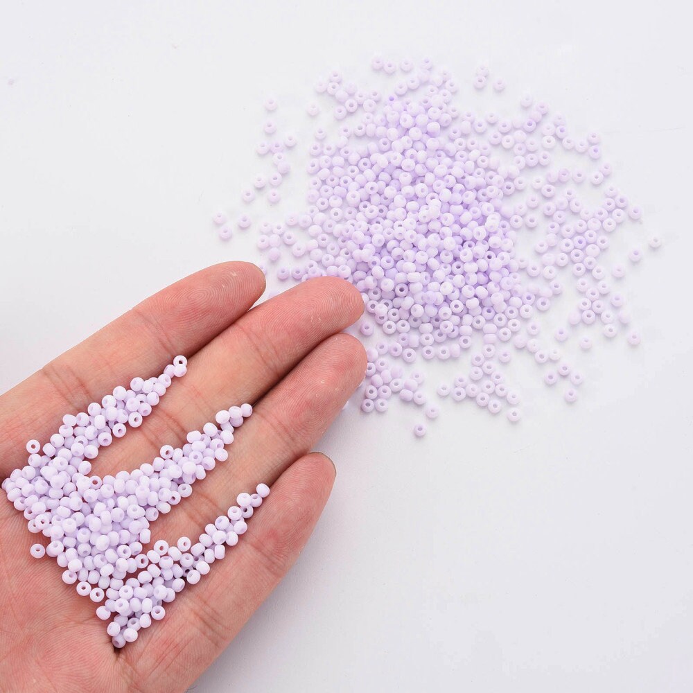 3MM Frosted Lilac 8/0 Glass Seed Beads (S048-014)