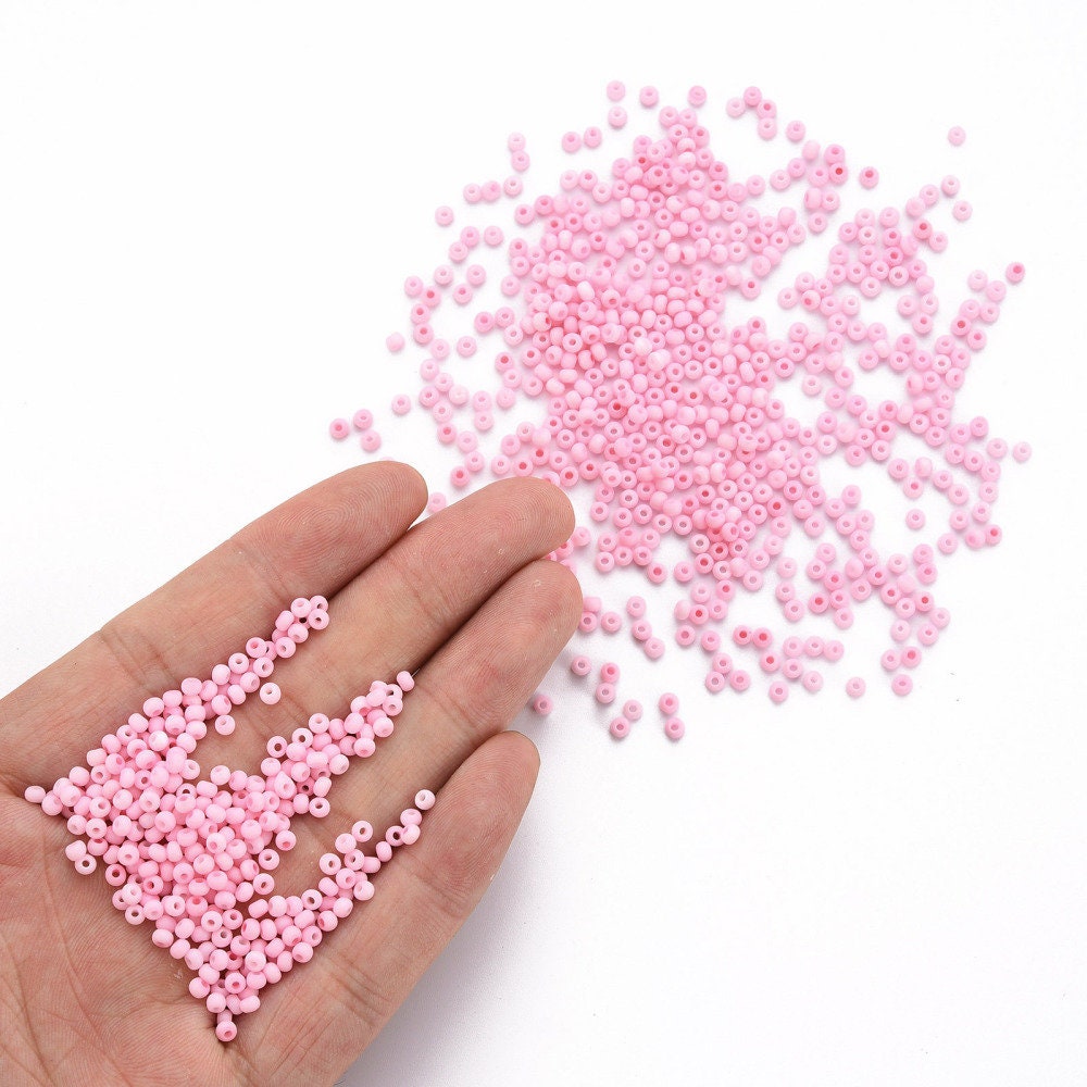 3MM Frosted Pink 8/0 Glass Seed Beads (S048-005)
