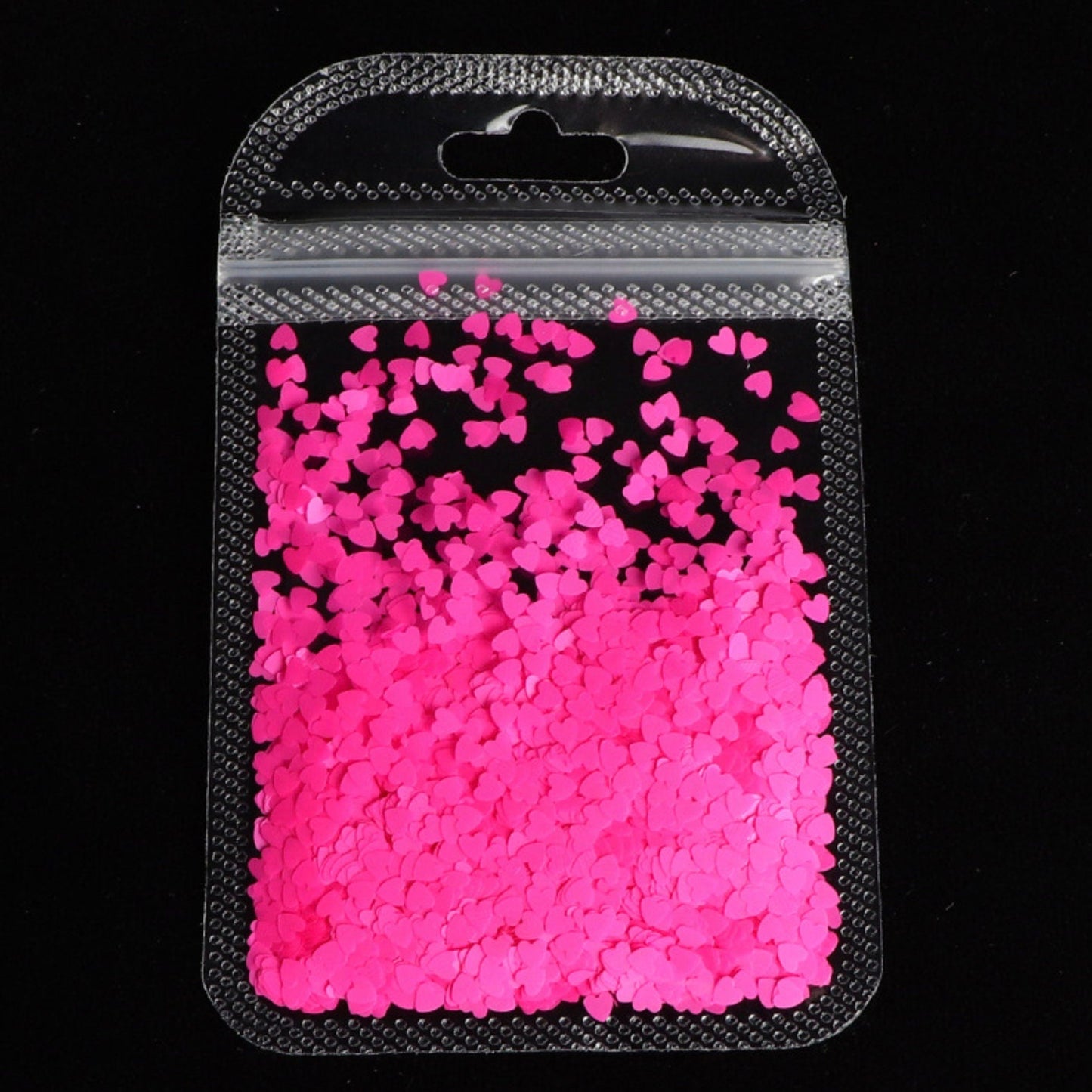 3MM Neon Solid Heart Glitter (2G Bag)
