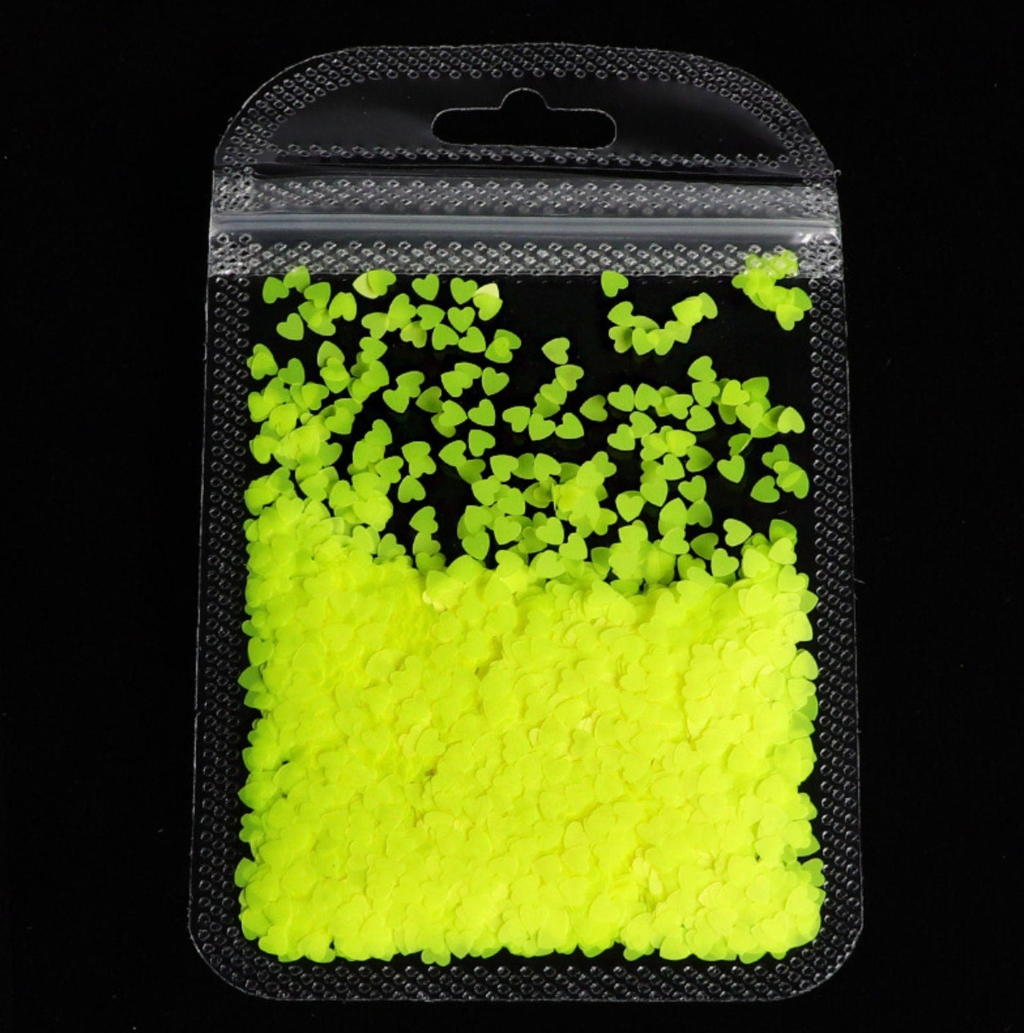 3MM Neon Solid Heart Glitter (2G Bag)