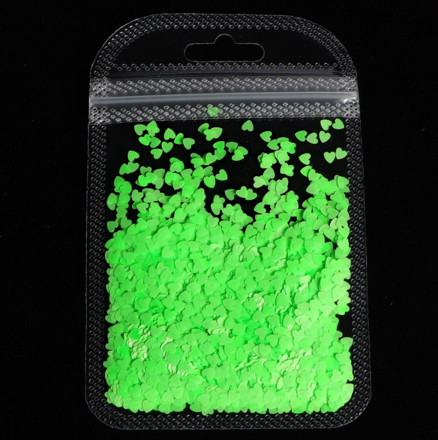 3MM Neon Solid Heart Glitter (2G Bag)