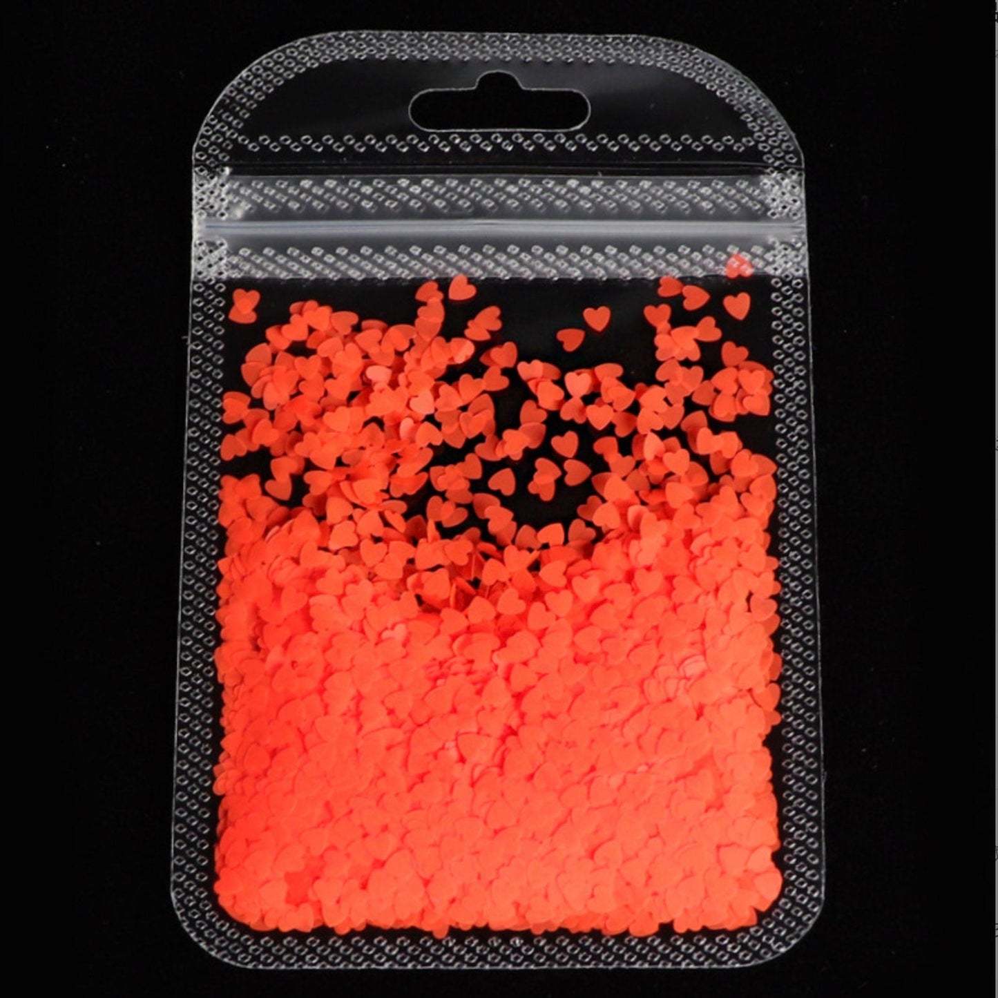 3MM Neon Solid Heart Glitter (2G Bag)
