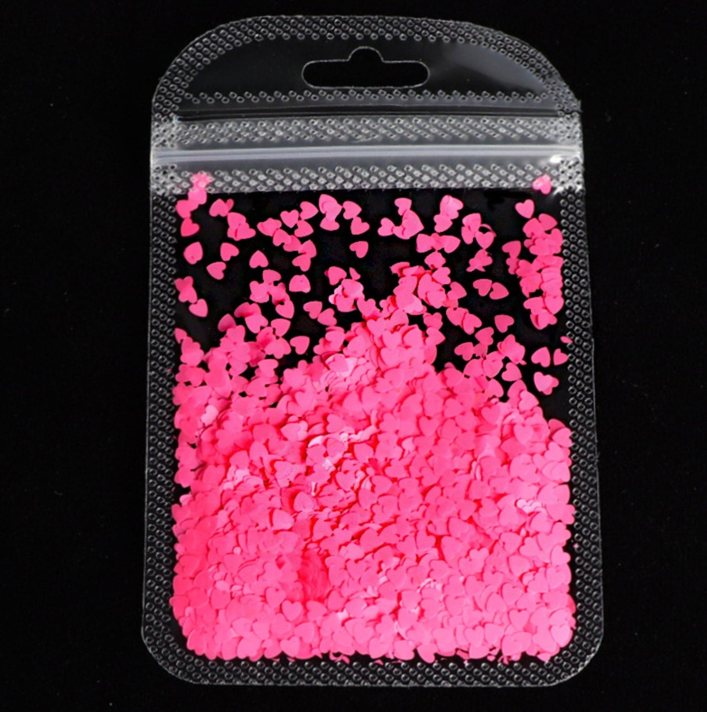 3MM Neon Solid Heart Glitter (2G Bag)