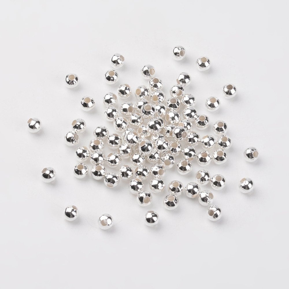 3MM/4MM/5MM Silver Round Iron Spacer Beads