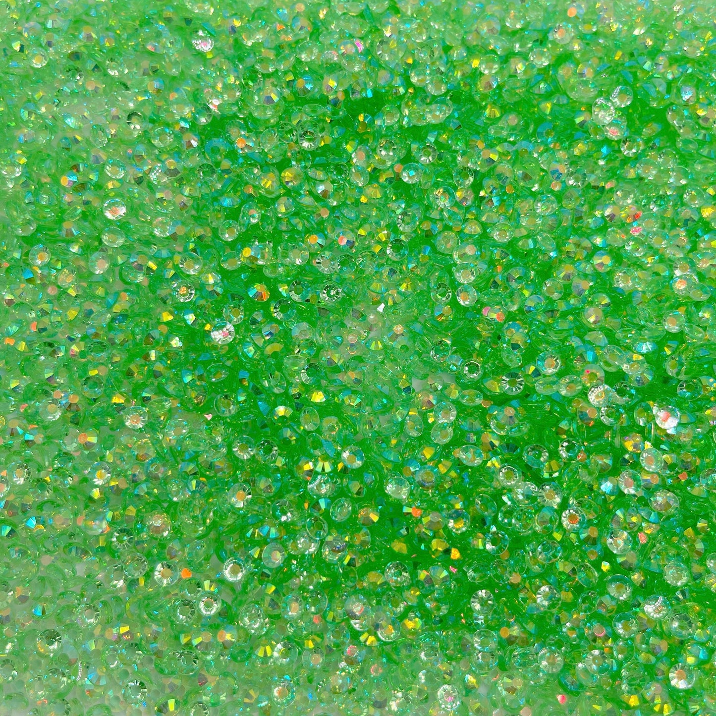 4MM/6MM Light Green AB Rhinestones, Non-Hotfix, Flatback Rhinestone