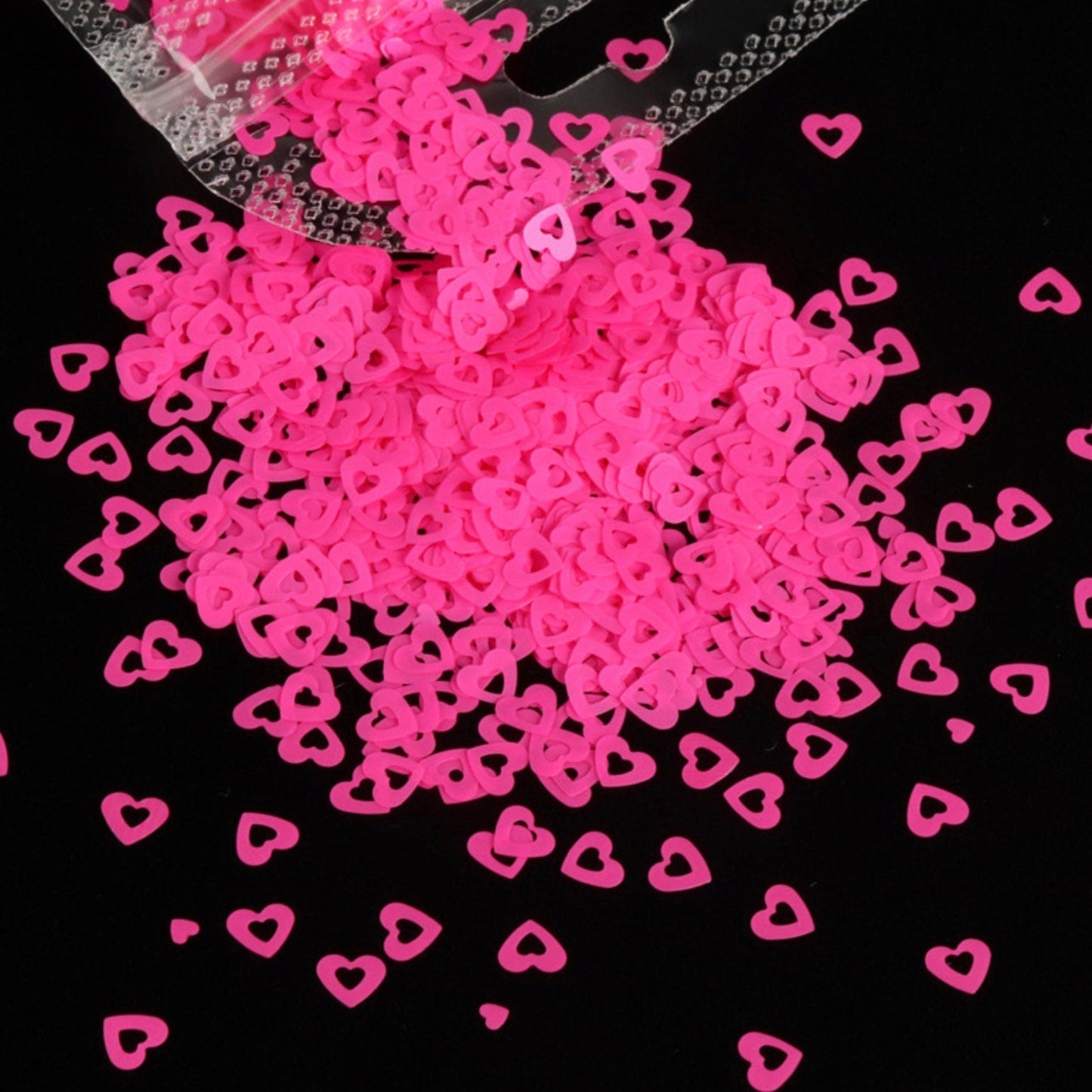 5MM Neon Heart Cutout Glitter (2G Bag)