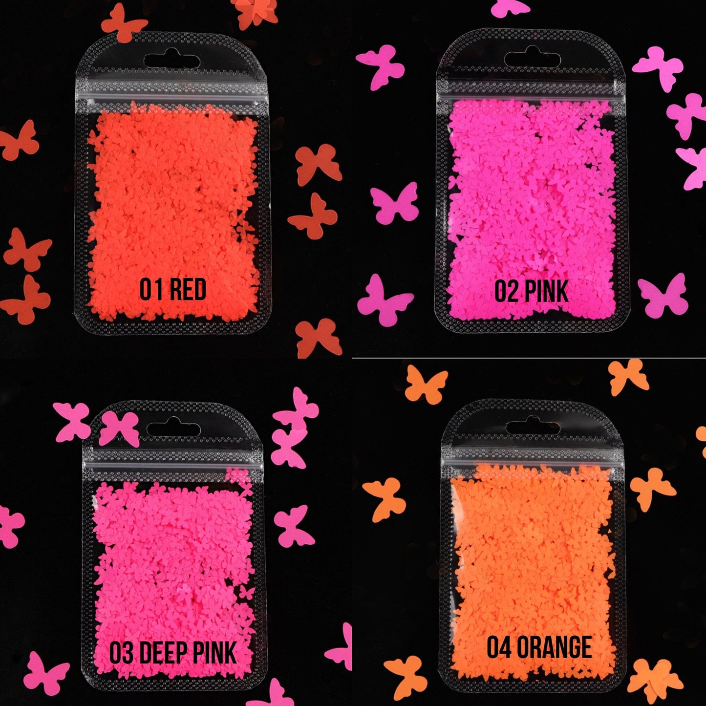 5MM Neon Full Butterfly Glitter (2G Bag)