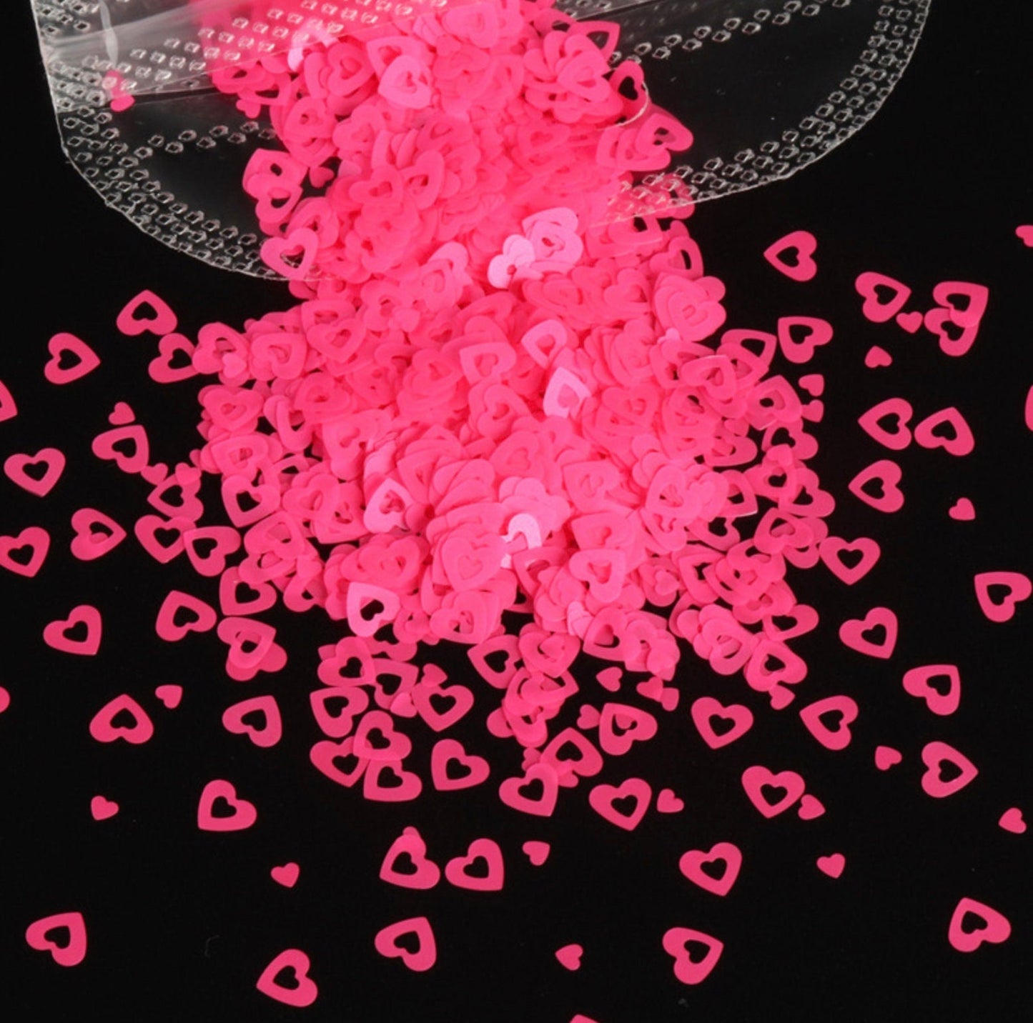 5MM Neon Heart Cutout Glitter (2G Bag)