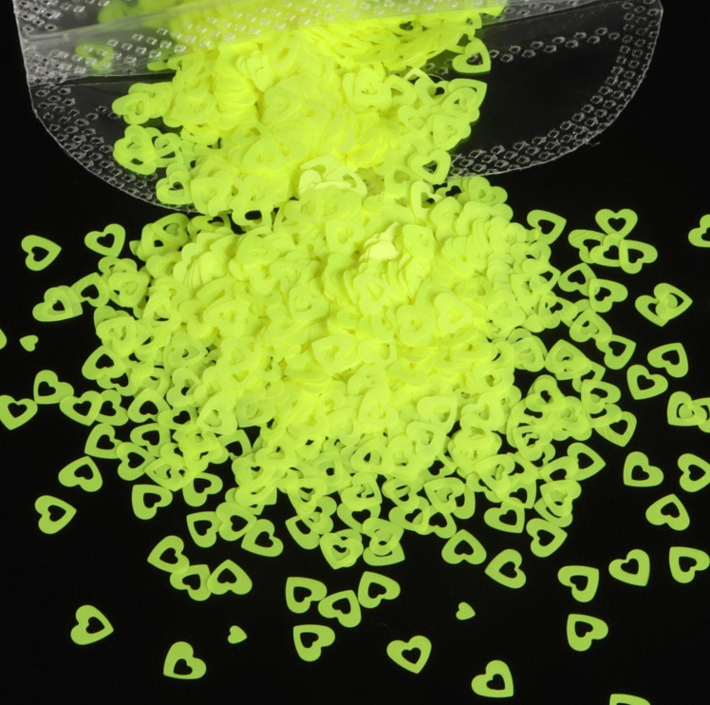 5MM Neon Heart Cutout Glitter (2G Bag)