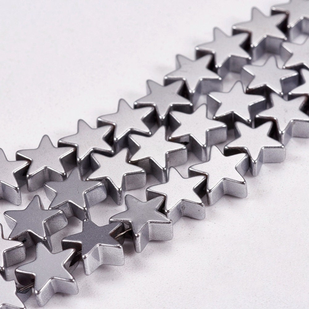 6mm Black Star Hematite bead