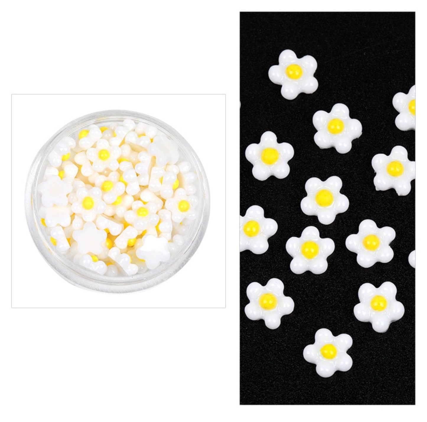 7MM Tiny Resin Flower for Nail Art (100 pc), Mini Cabochon