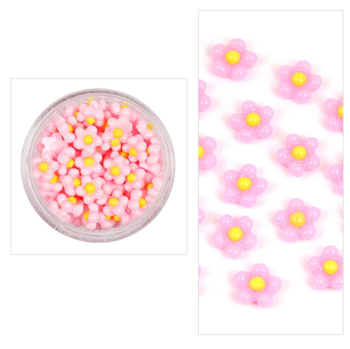7MM Tiny Resin Flower for Nail Art (100 pc), Mini Cabochon