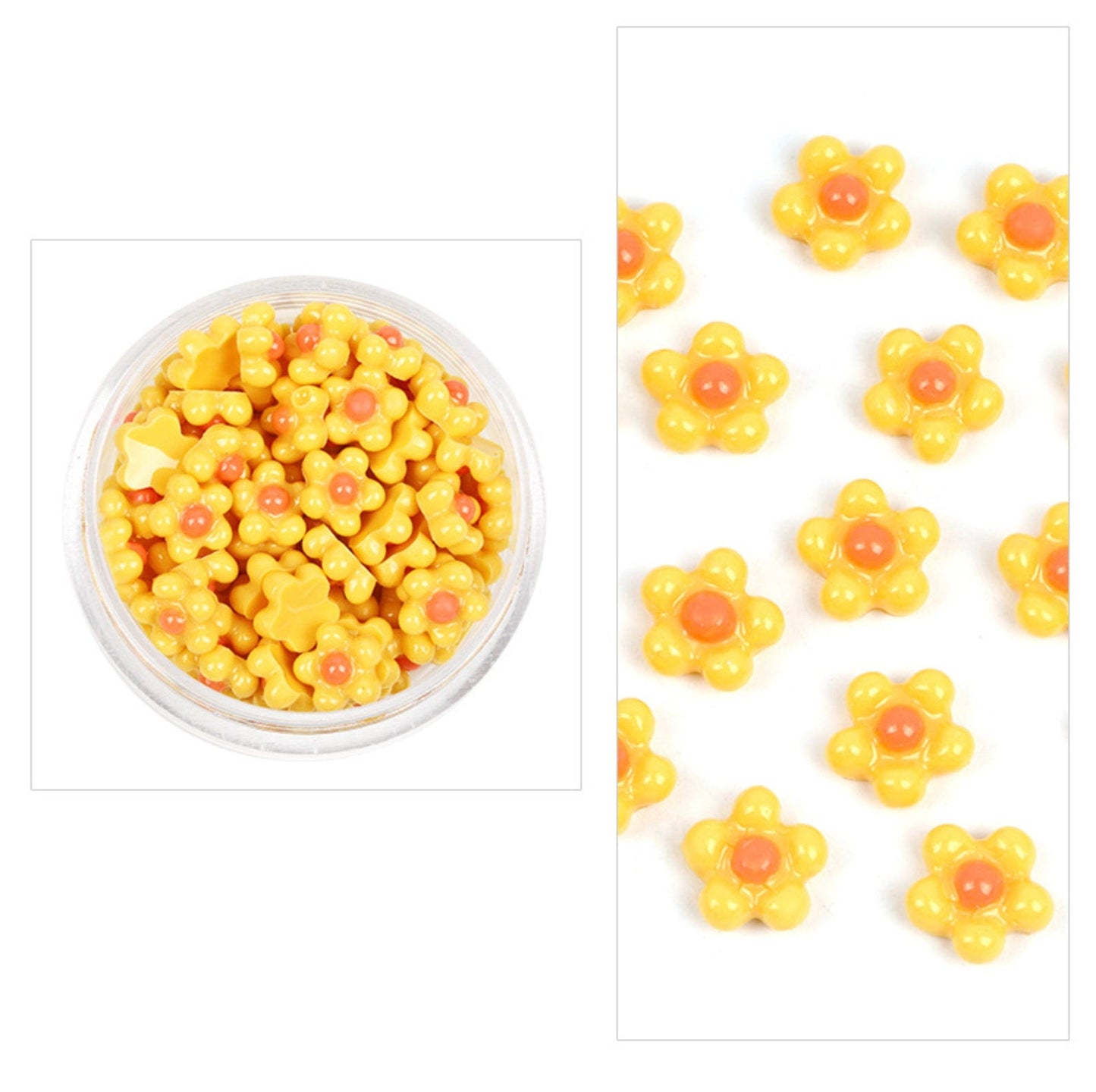 7MM Tiny Resin Flower for Nail Art (100 pc), Mini Cabochon