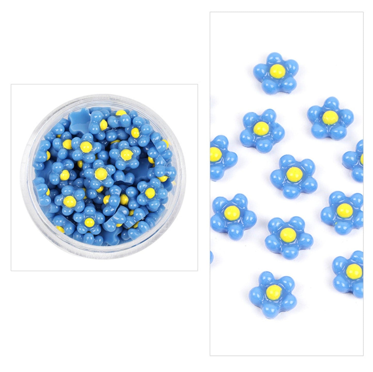 7MM Tiny Resin Flower for Nail Art (100 pc), Mini Cabochon