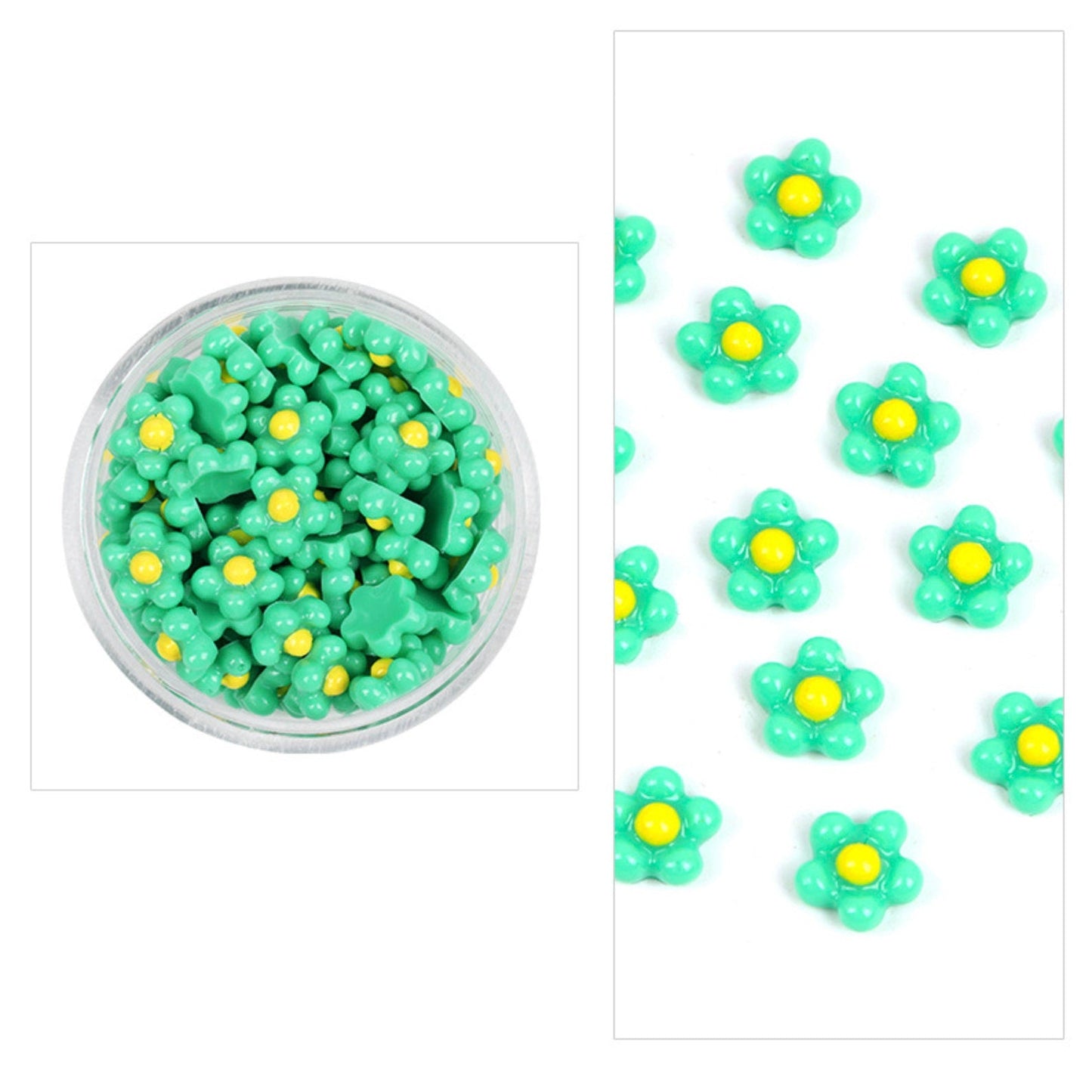7MM Tiny Resin Flower for Nail Art (100 pc), Mini Cabochon