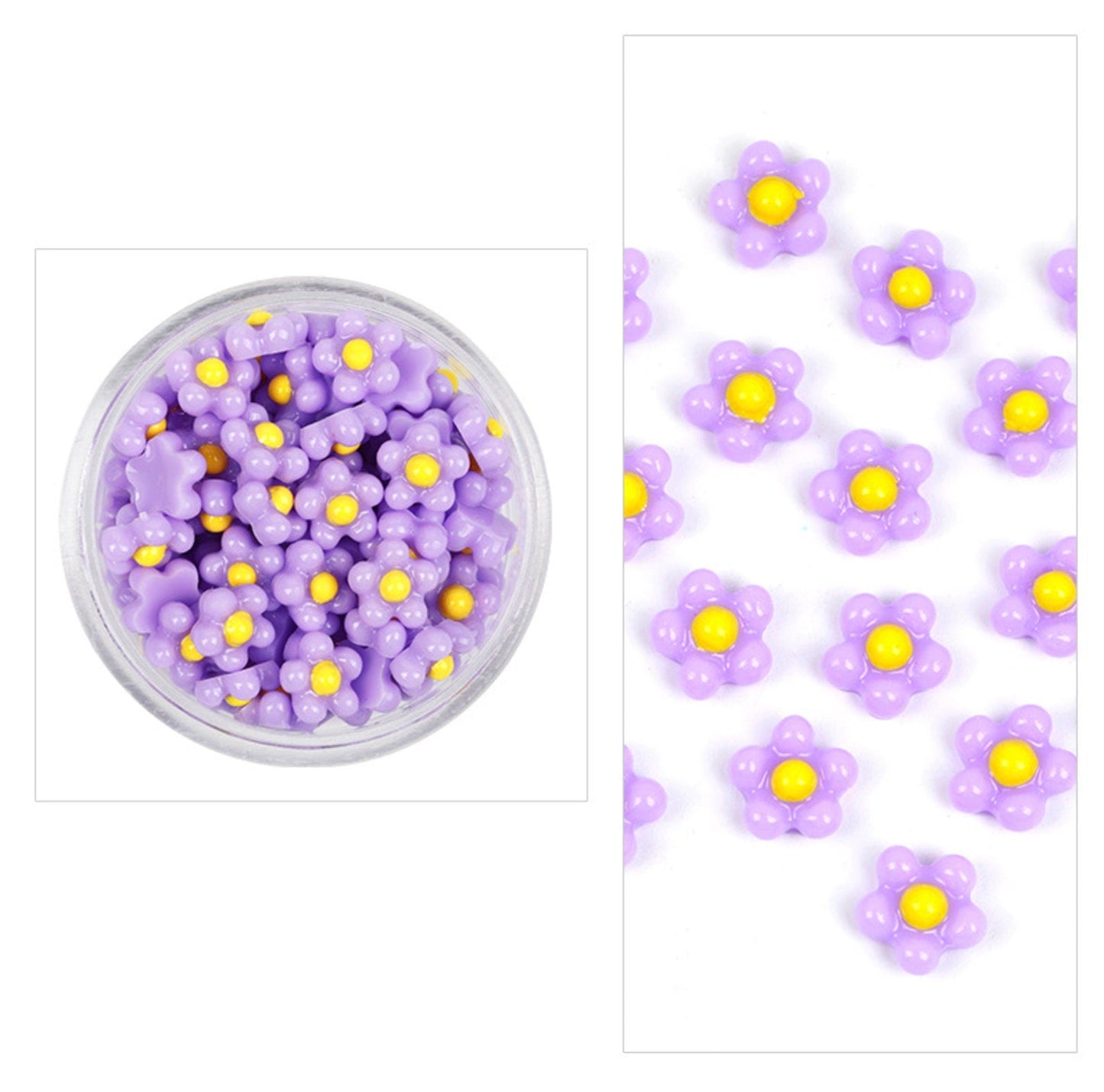 7MM Tiny Resin Flower for Nail Art (100 pc), Mini Cabochon