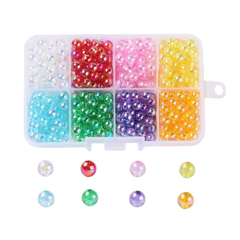 8 Colors AB Colored Acrylic Round Bead Set (8MM)