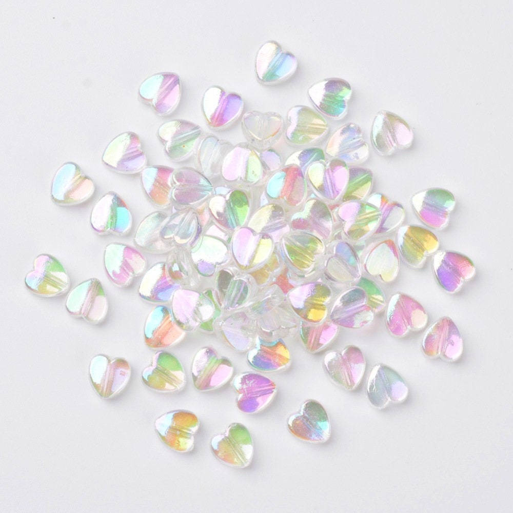 8MM Clear White Transparent Acrylic Spacer Beads