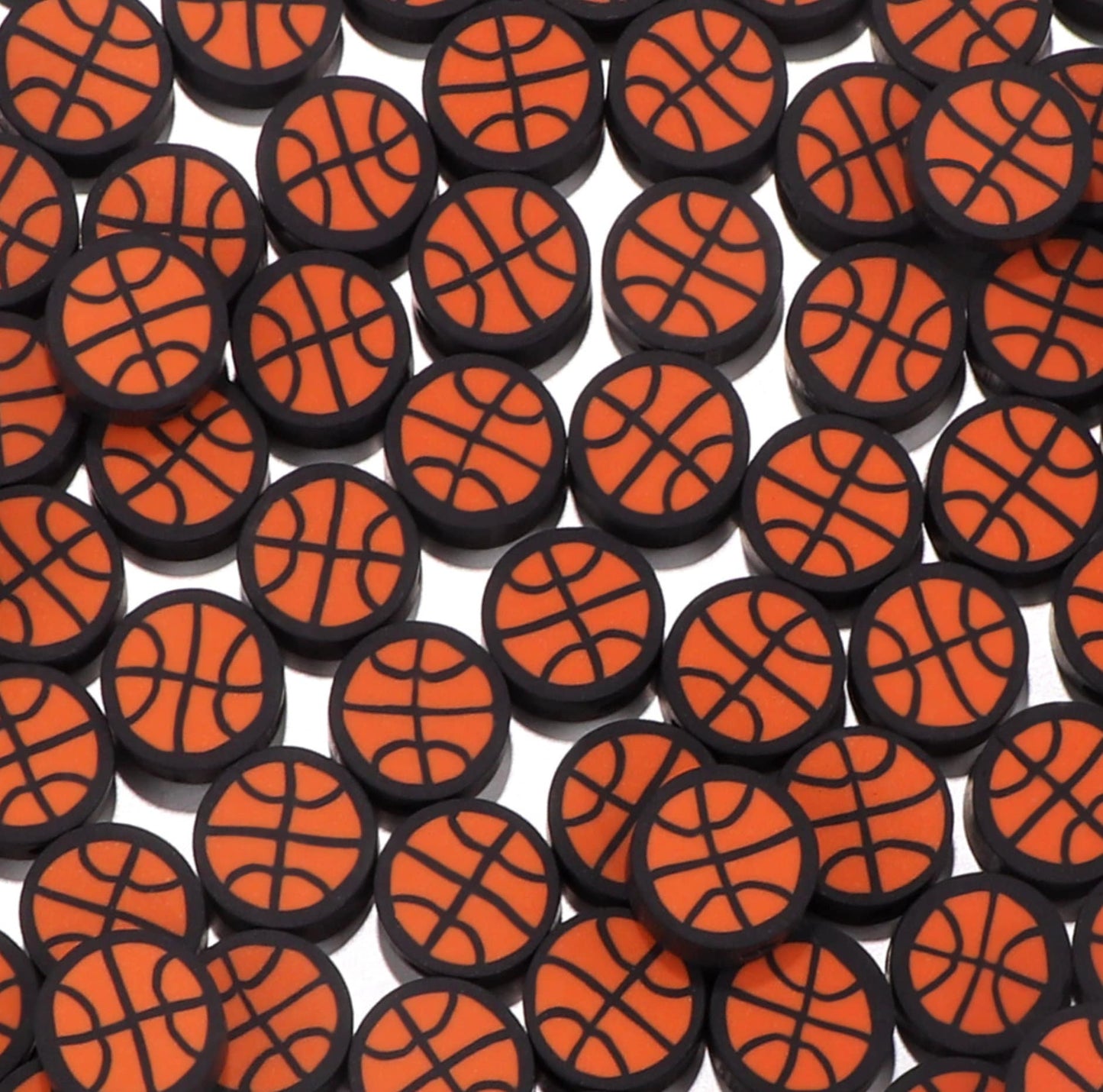 10MM Basketball, Sports Themed Polymer Clay Beads