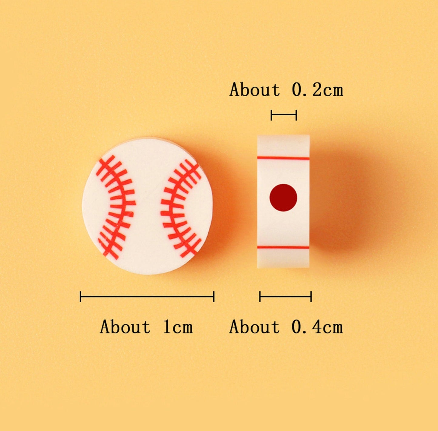 10MM Baseball, Sports Themed Polymer Clay Beads