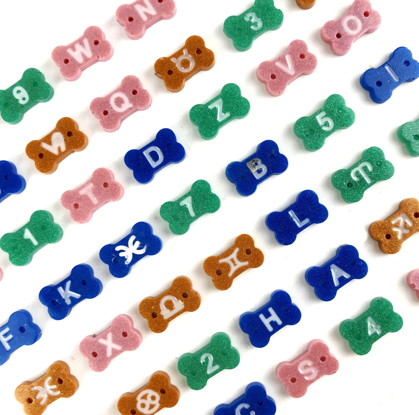 Bone Shaped Letters Numbers and Astrological Sign Resin Silicone Molds