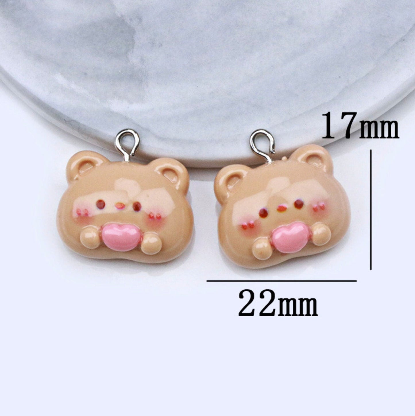 Chibi Animals (Hamster, Bunny, Panda, Chicken, Cat, Bear) Resin Themed Charms
