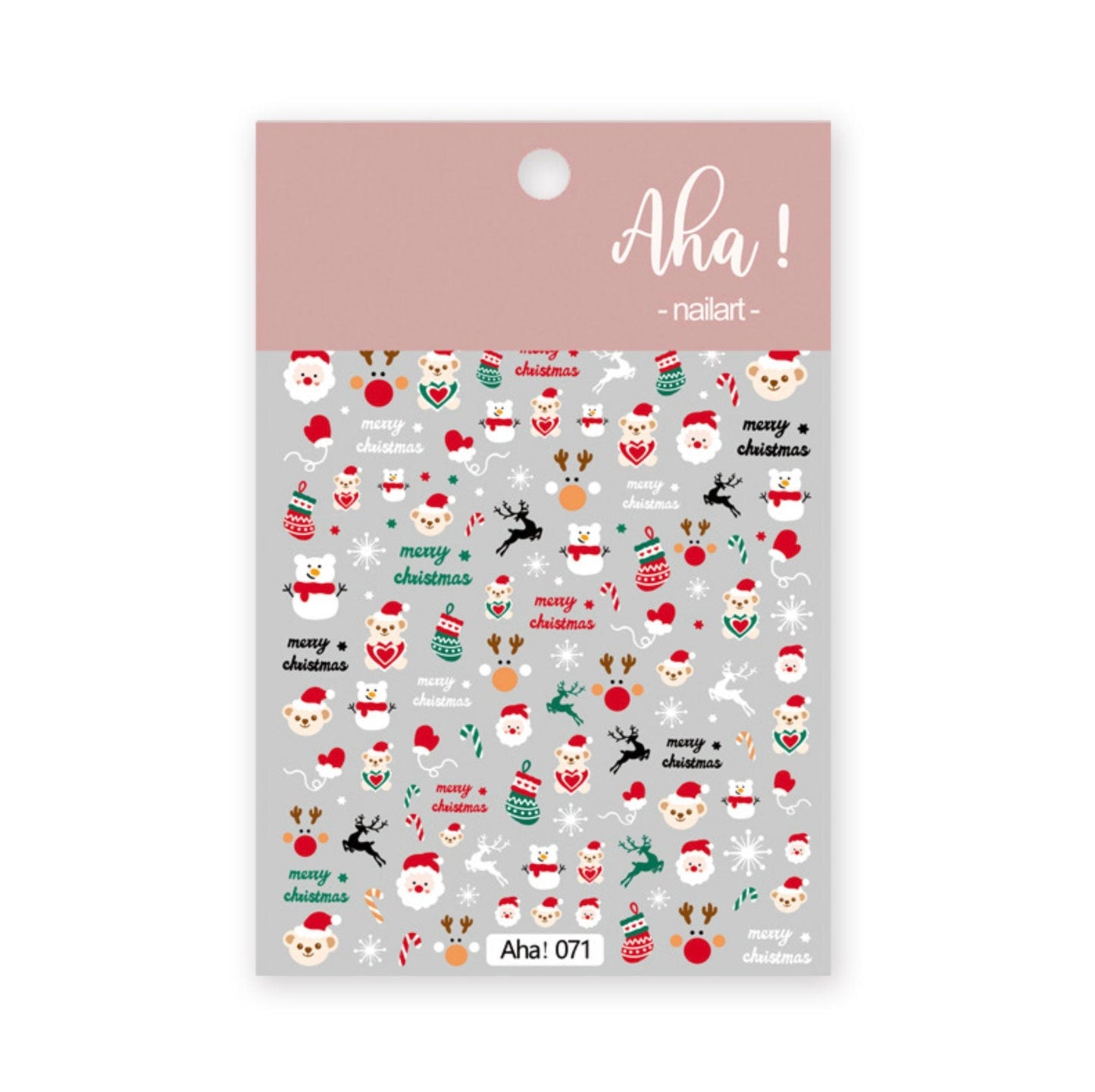 Christmas Nail Art Stickers (Reindeer, Snowman, Santa, Bears,Cookies)