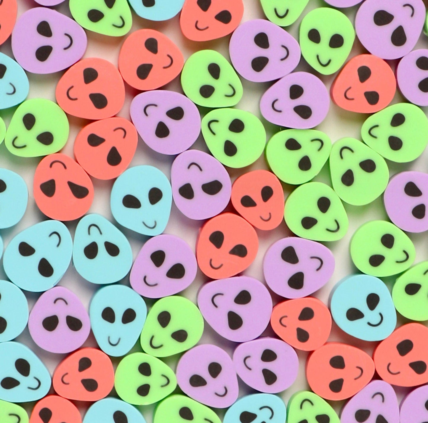10MM Colorful Alien Head, Space Themed Polymer Clay Beads
