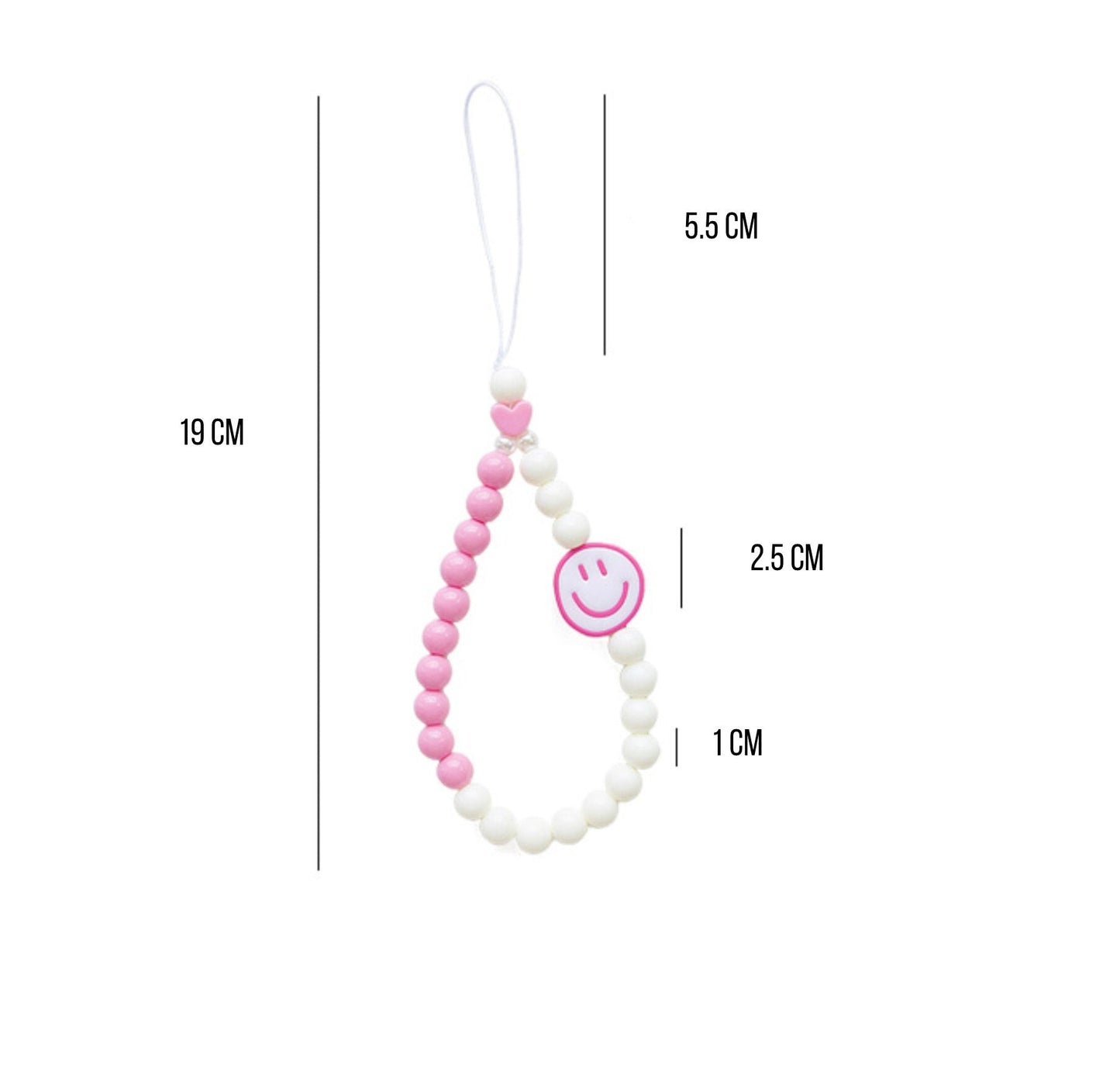 Cute Acrylic Happy Face Themed Lanyard, Phone Accessories
