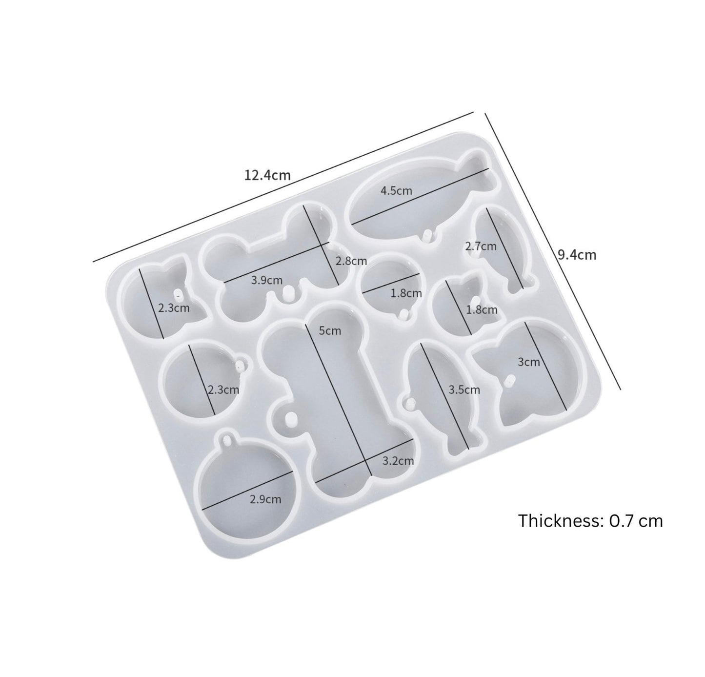 Cute Animal Themed Dog Tag Silicone Mold