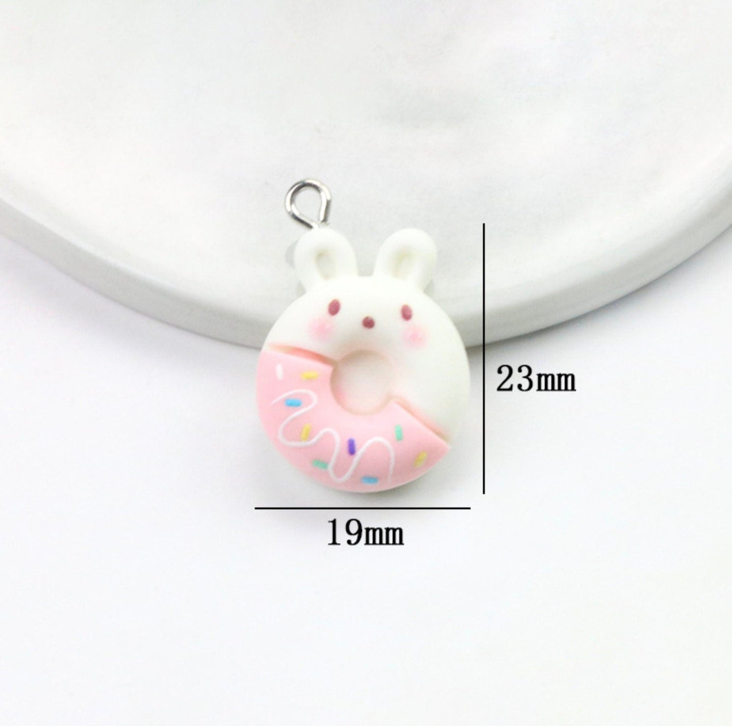 Cute Bunny Themed Food Charms (Donuts, Ice Cream, Cupcake, Bread)