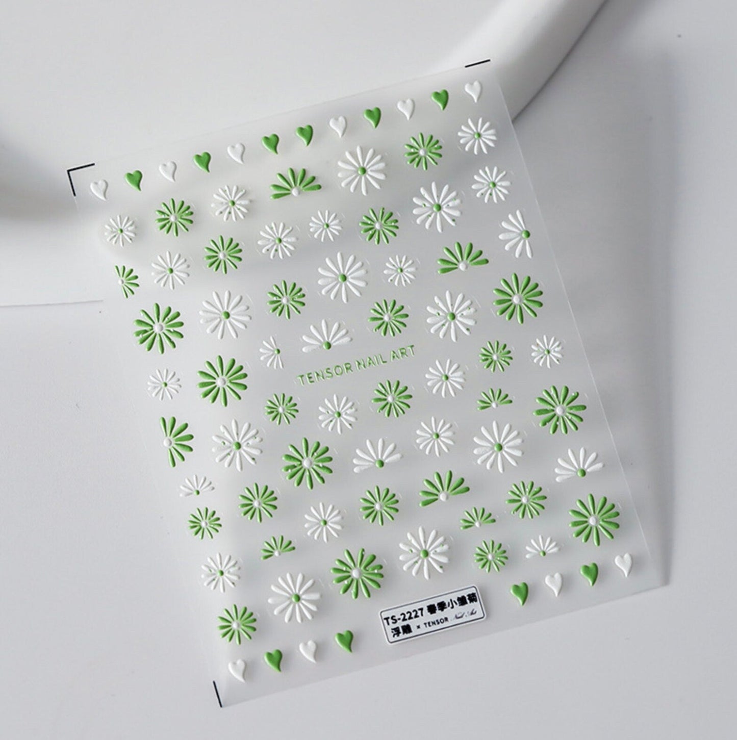 Cute Green Flower Power Nail Art Stickers (TS-2226, TS-2227)
