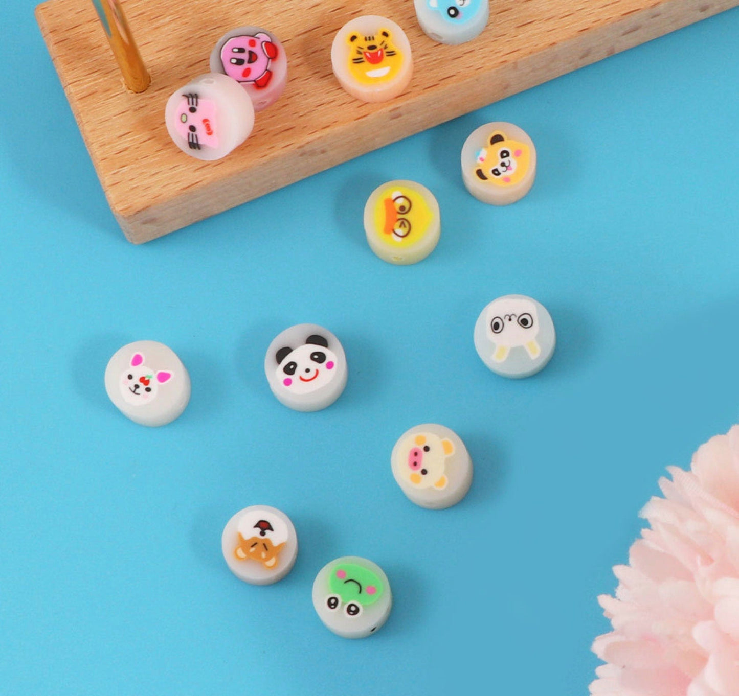 10MM Mixed Animal Themed Polymer Clay Beads