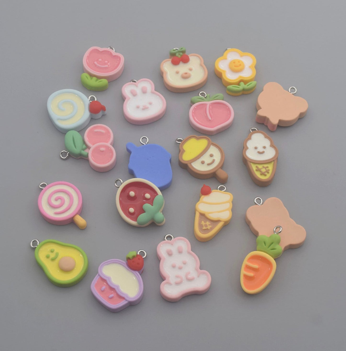 Cute Mixed Theme Resin Charm (Bunny, Bear, Ice Cream, Cake, Fruit Themed)