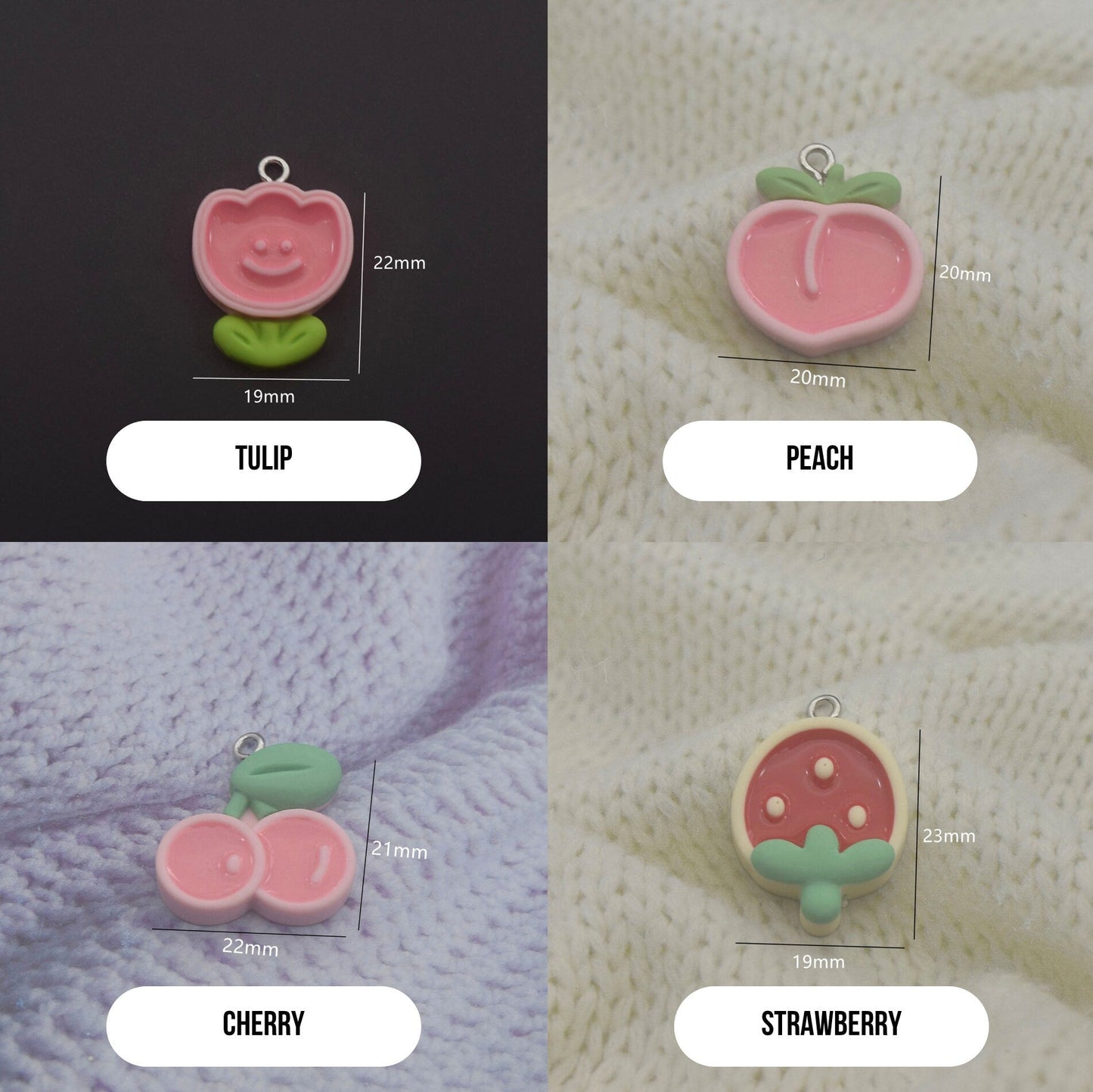 Cute Mixed Theme Resin Charm (Bunny, Bear, Ice Cream, Cake, Fruit Themed)