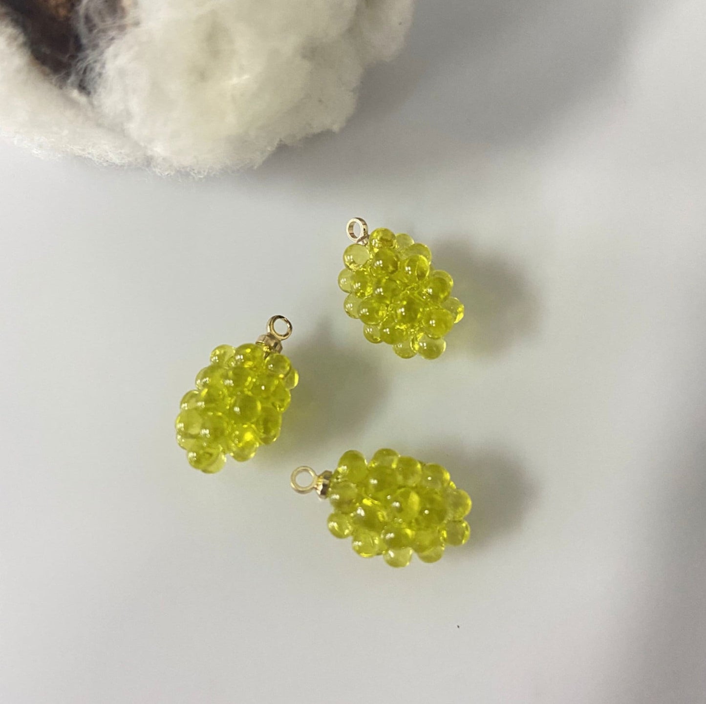 Cute Red Pomegranate, Green Purple Grapes Resin Charms