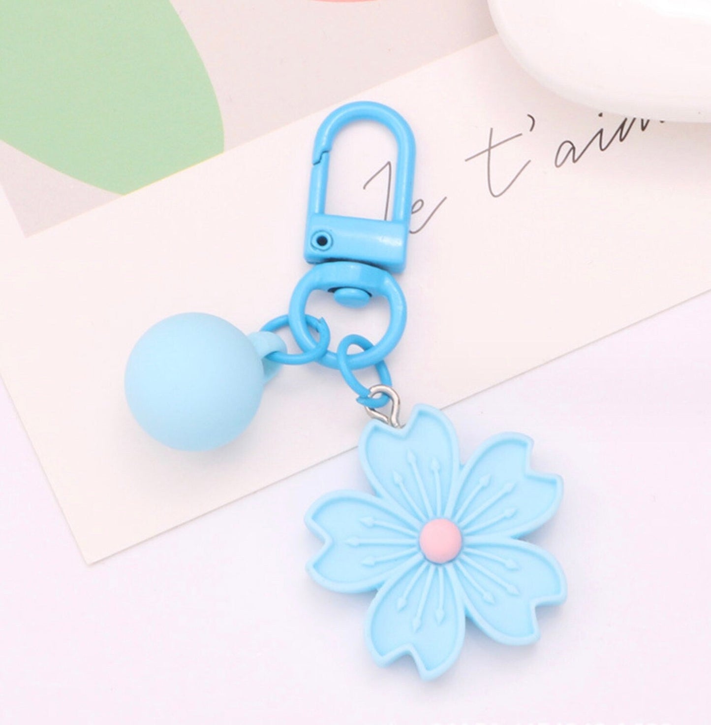 Cute Sakura Flower with Bead Themed, Keychain, Key ring